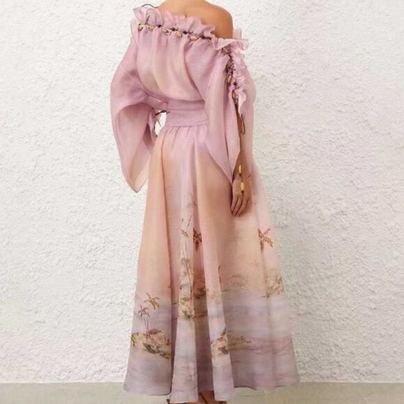 Zimmerman Laurel Midi Dress in Light - Picture 2 of 3